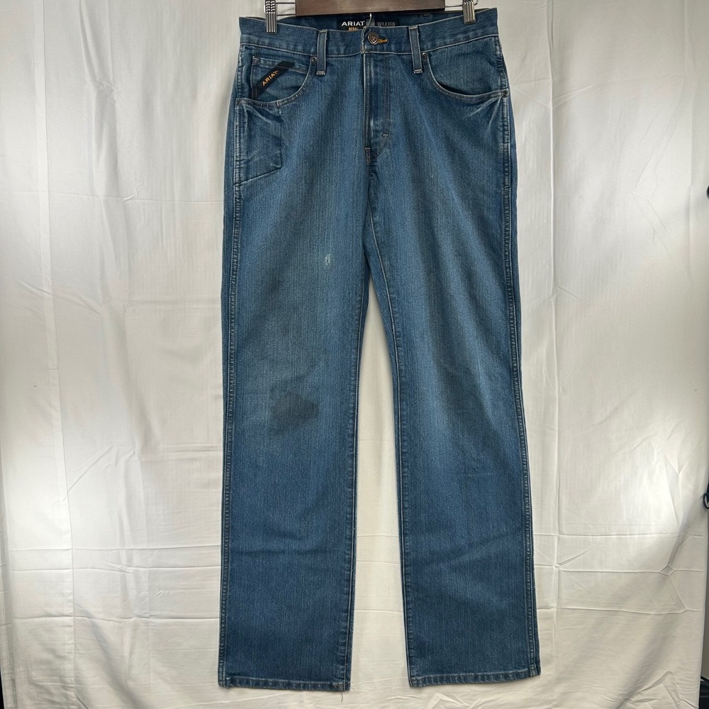 Ariat Rebar M4 Jeans Mens 30x36 Blue Relaxed Boot DuraStretch 10016221